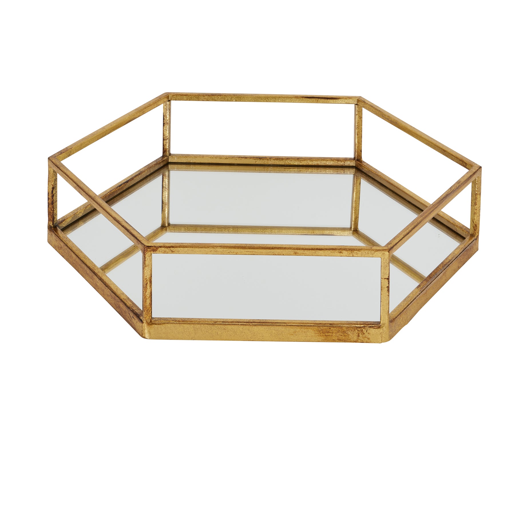 Gold Hexagon Set Of Two Trays - LuxmeLounge - [vendor_name]