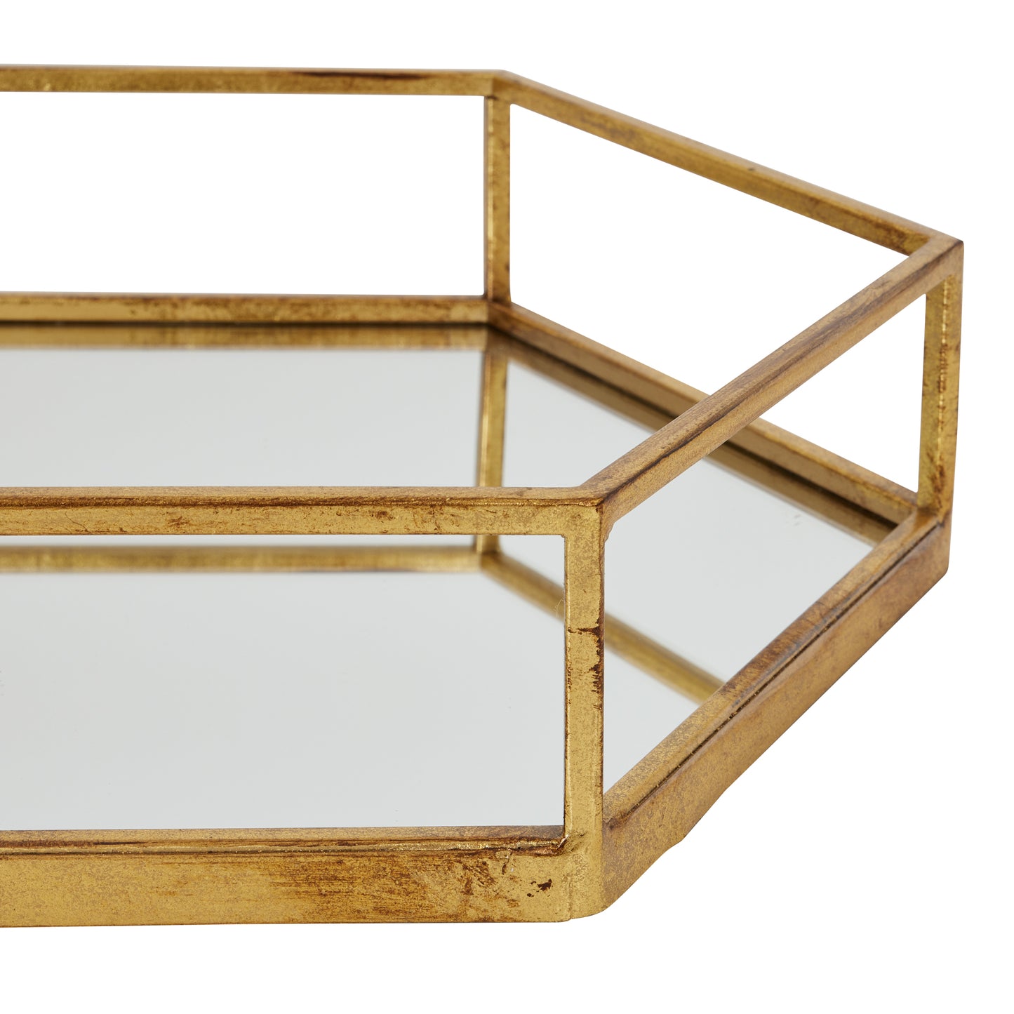 Gold Hexagon Set Of Two Trays - LuxmeLounge - [vendor_name]