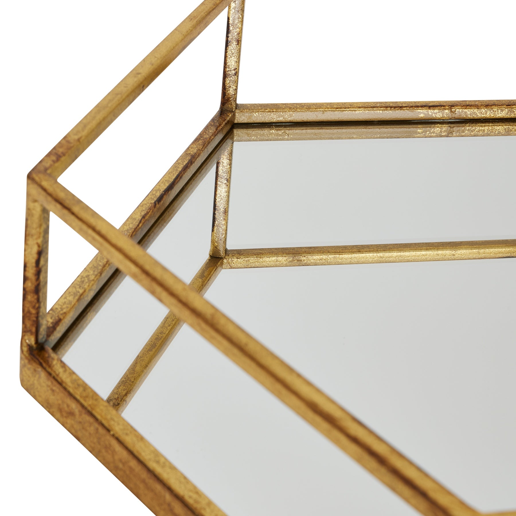 Gold Hexagon Set Of Two Trays - LuxmeLounge - [vendor_name]