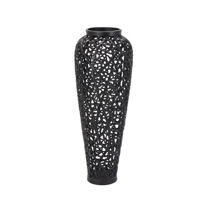 Black Cast Lattice Vase Medium 