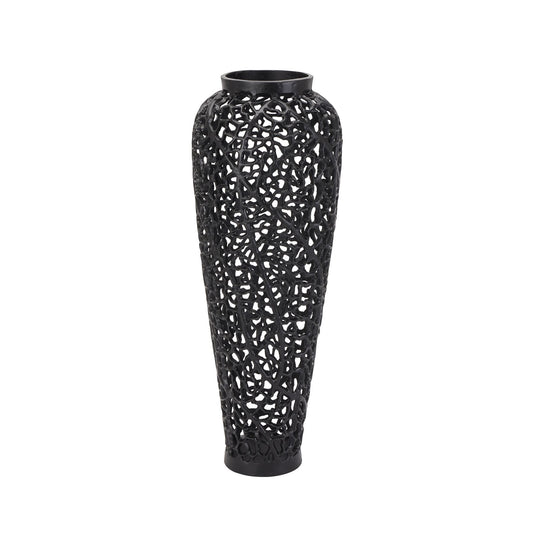 Black Cast Lattice Vase Medium 