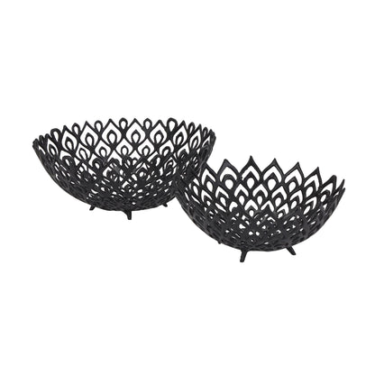 Black Cast Lattice Bowl Medium