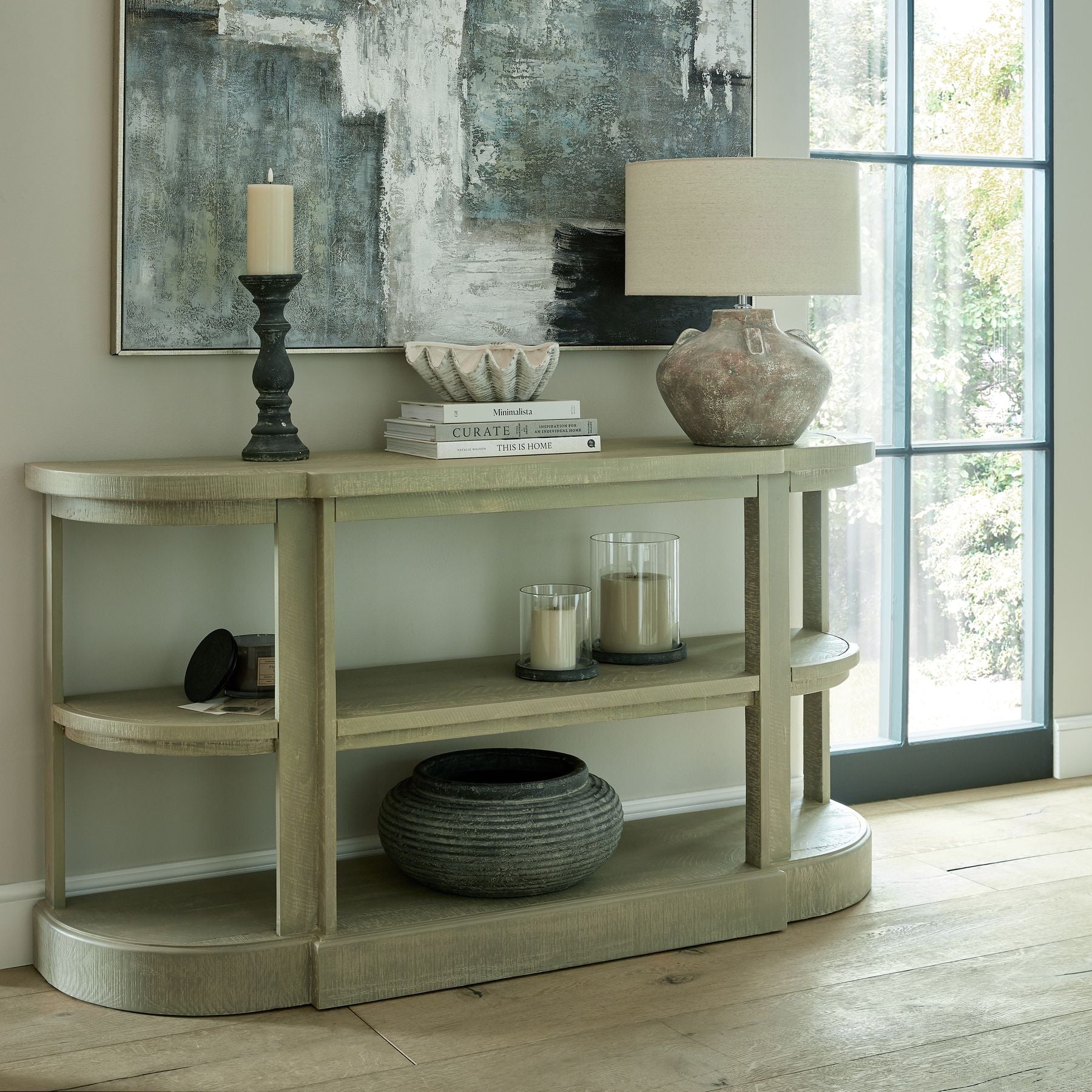 Amalfi Grey Large Hurricane Lantern - LuxmeLounge