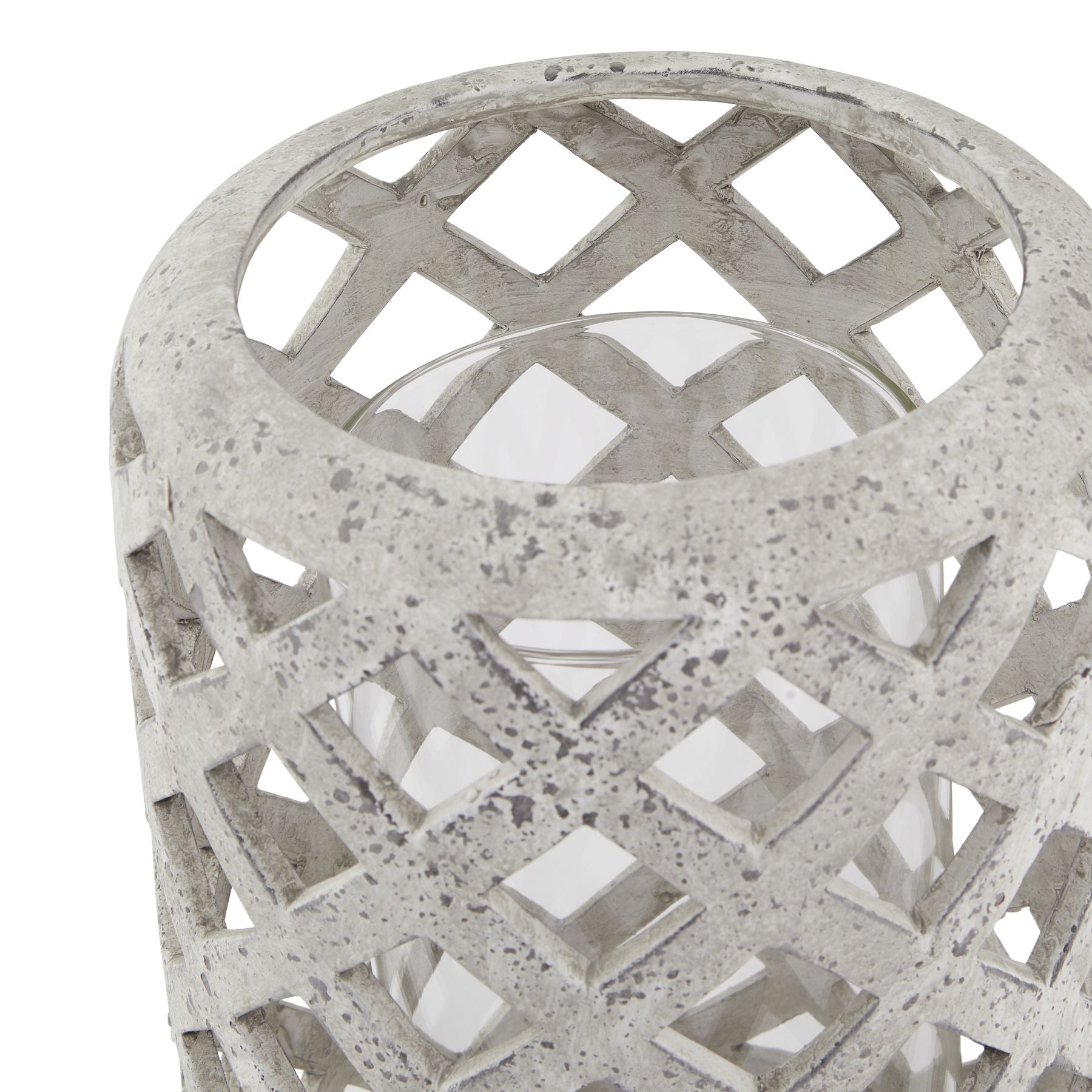 Large Grey Stone Effect Hurricane Lantern - LuxmeLounge - [vendor_name]