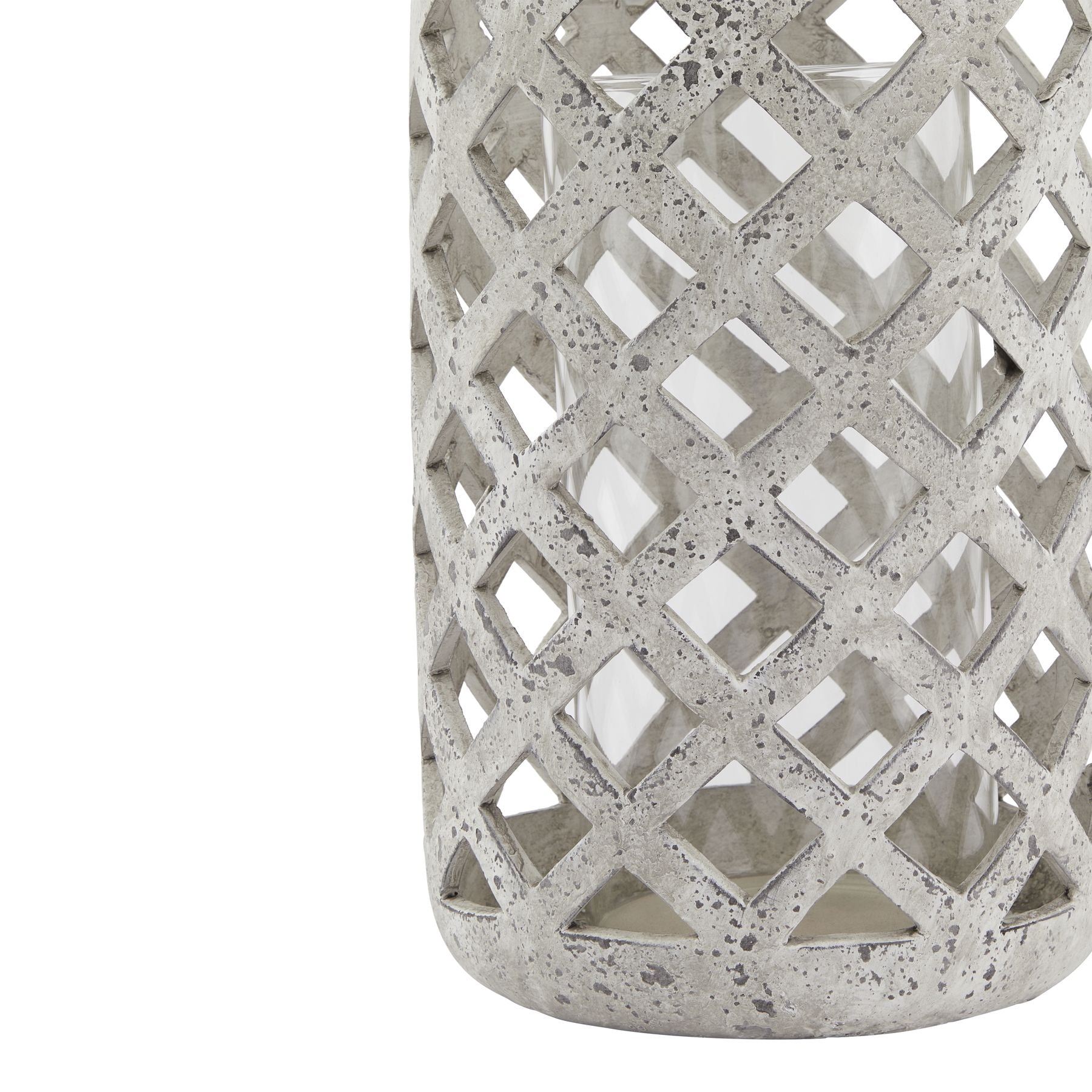 Large Grey Stone Effect Hurricane Lantern - LuxmeLounge - [vendor_name]