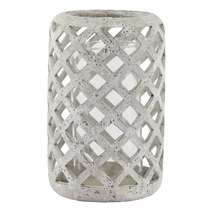 Large Grey Stone Effect Hurricane Lantern - LuxmeLounge - [vendor_name]