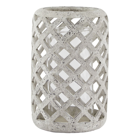 Large Grey Stone Effect Hurricane Lantern - LuxmeLounge - [vendor_name]