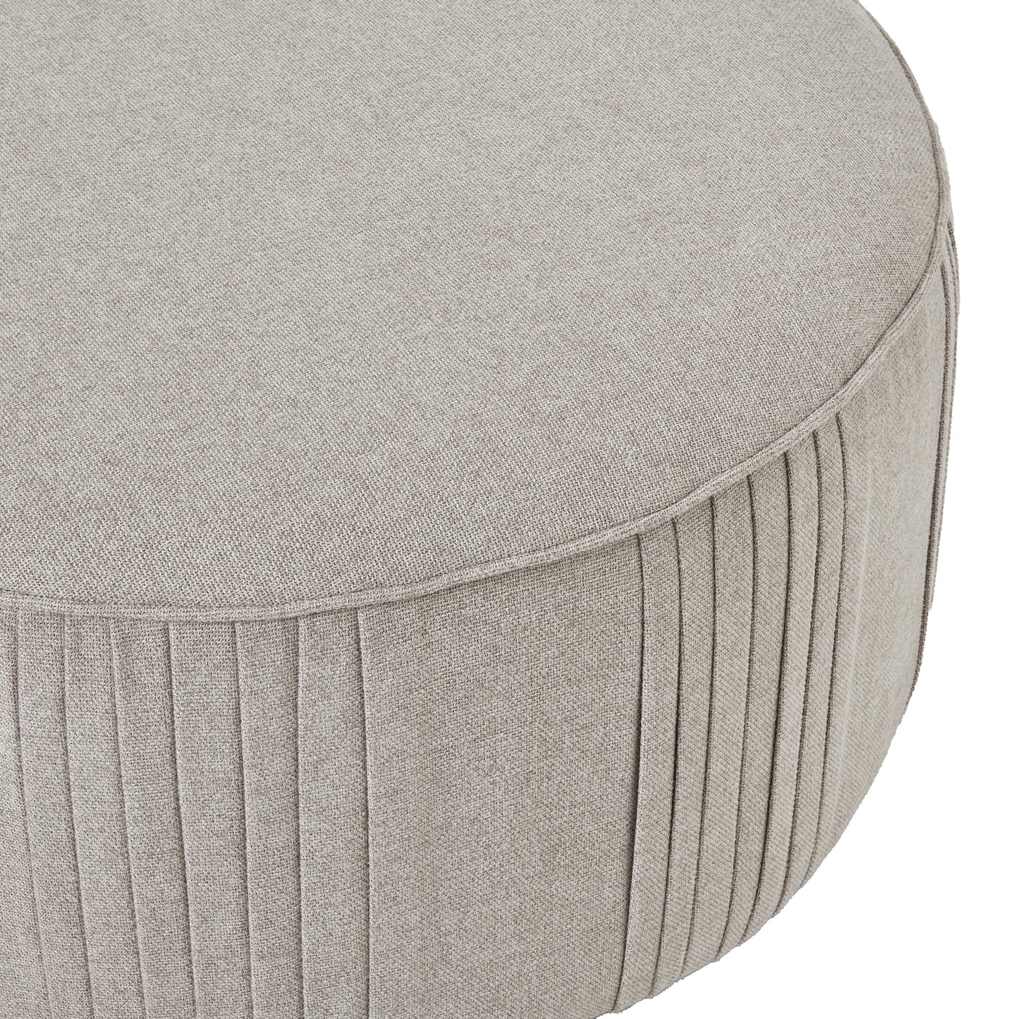 Lily Swivel Ottoman In Oatmeal Twill - LuxmeLounge