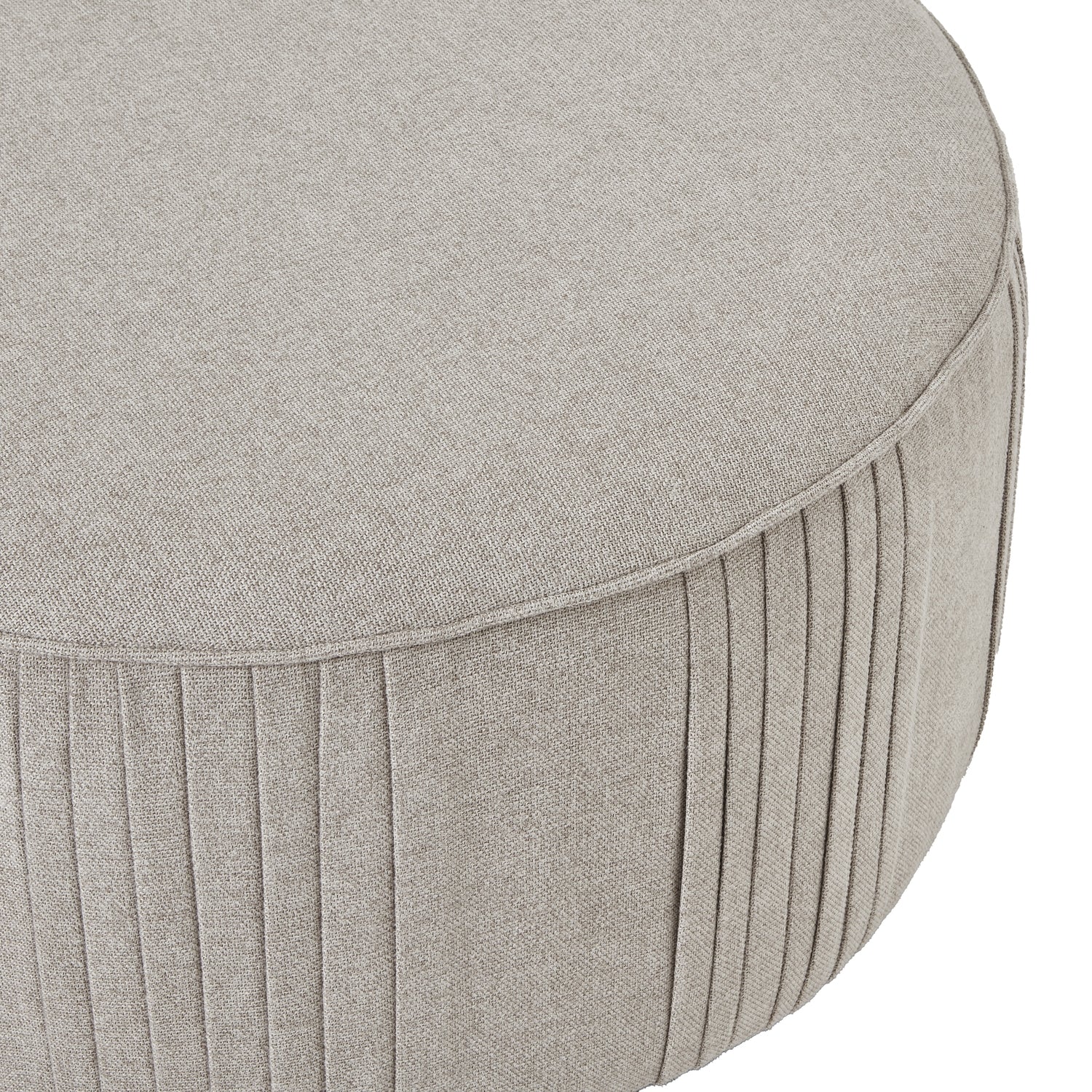 Lily Swivel Ottoman In Oatmeal Twill - LuxmeLounge