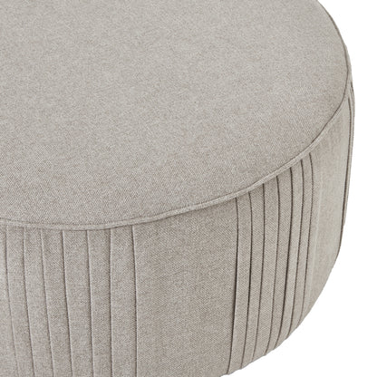 Lily Swivel Ottoman In Oatmeal Twill - LuxmeLounge
