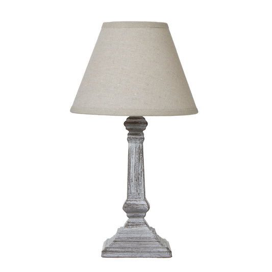 Capsa Column Table Lamp With Linen Shade - LuxmeLounge