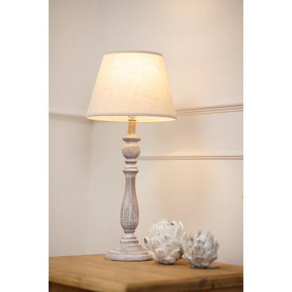 Dunum Column Table Lamp With Linen Shade - LuxmeLounge