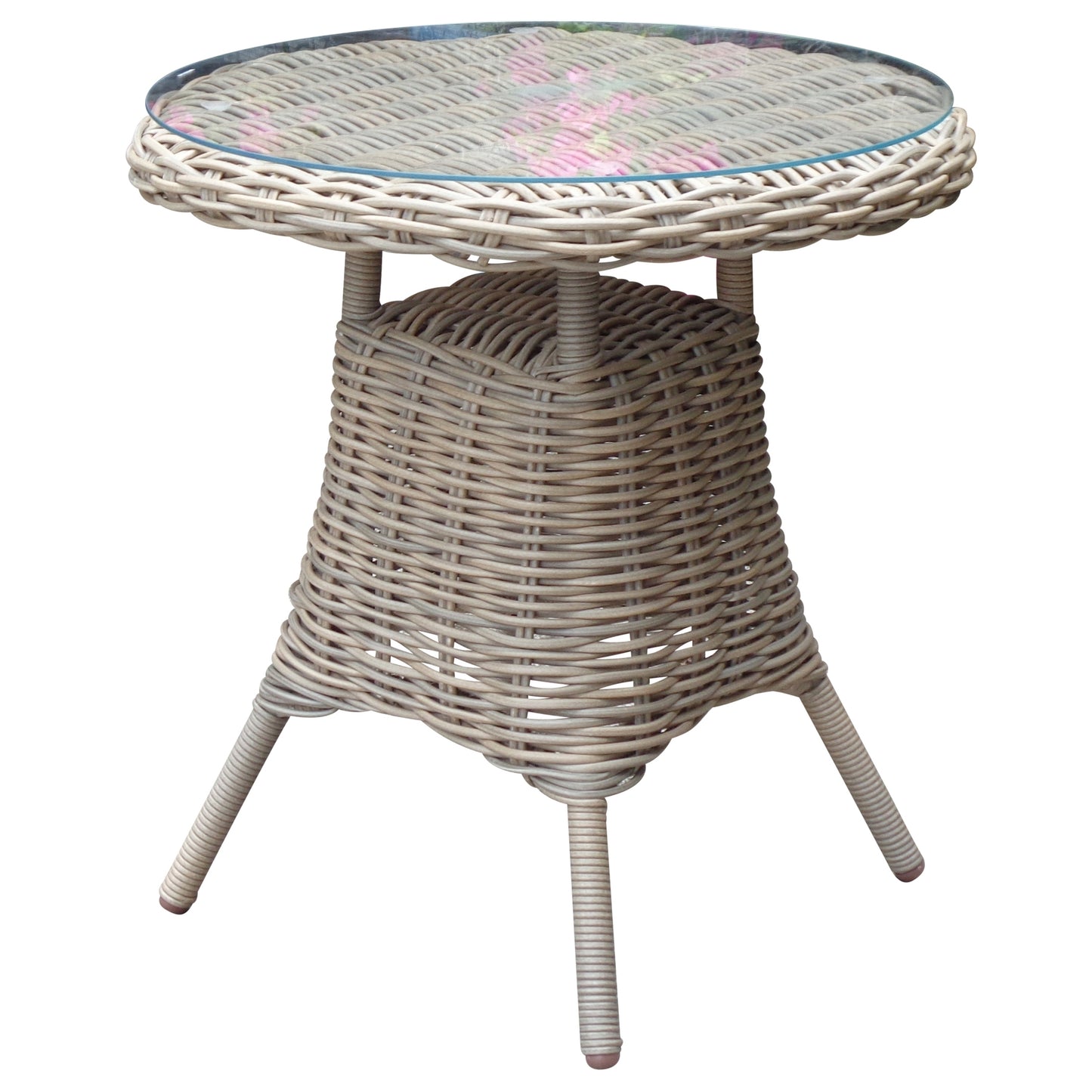 Amalfi Collection Outdoor Bistro Table With Glass Top 