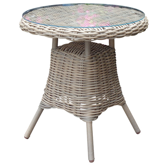 Amalfi Collection Outdoor Bistro Table With Glass Top 