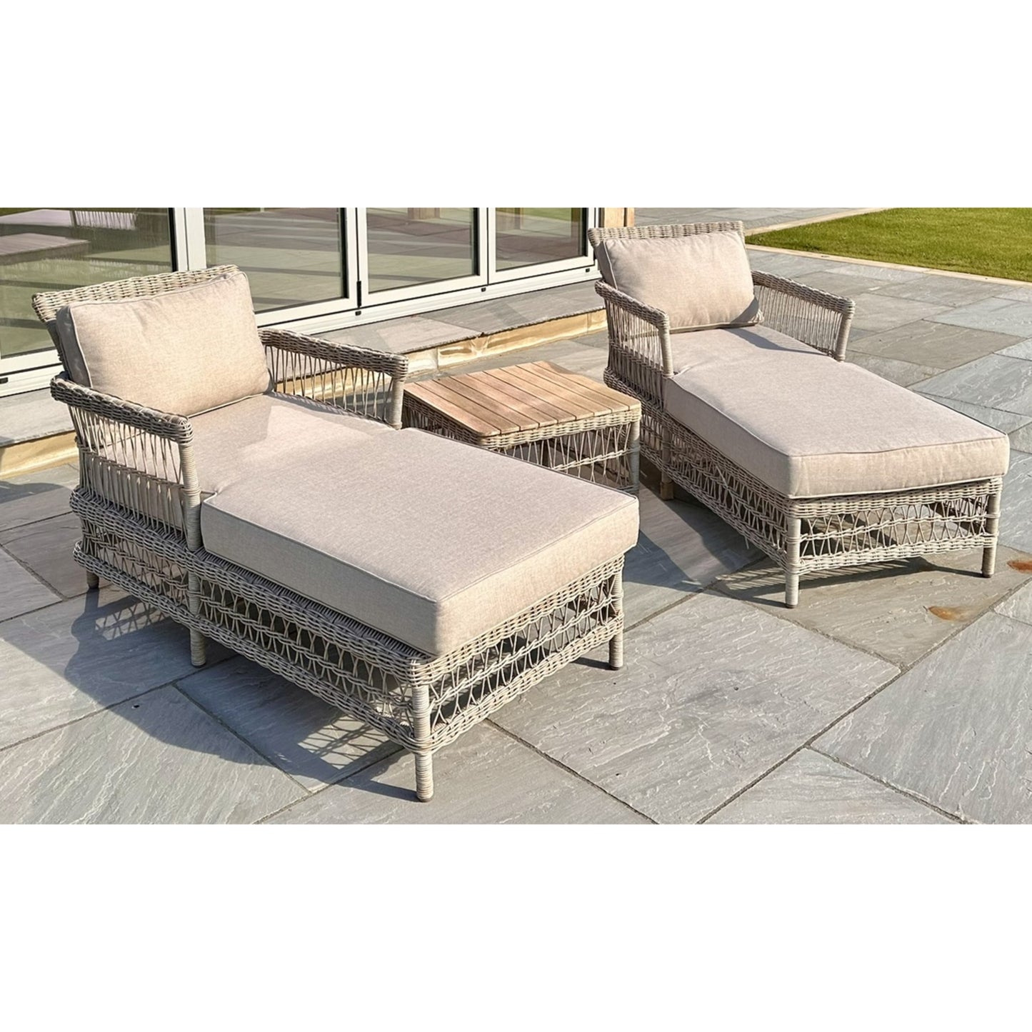 Provence Collection Outdoor Sun Lounger Set - LuxmeLounge