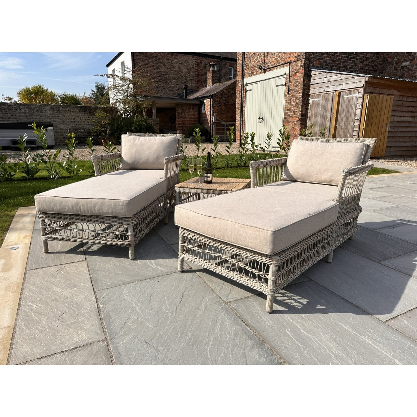 Provence Collection Outdoor Sun Lounger Set - LuxmeLounge