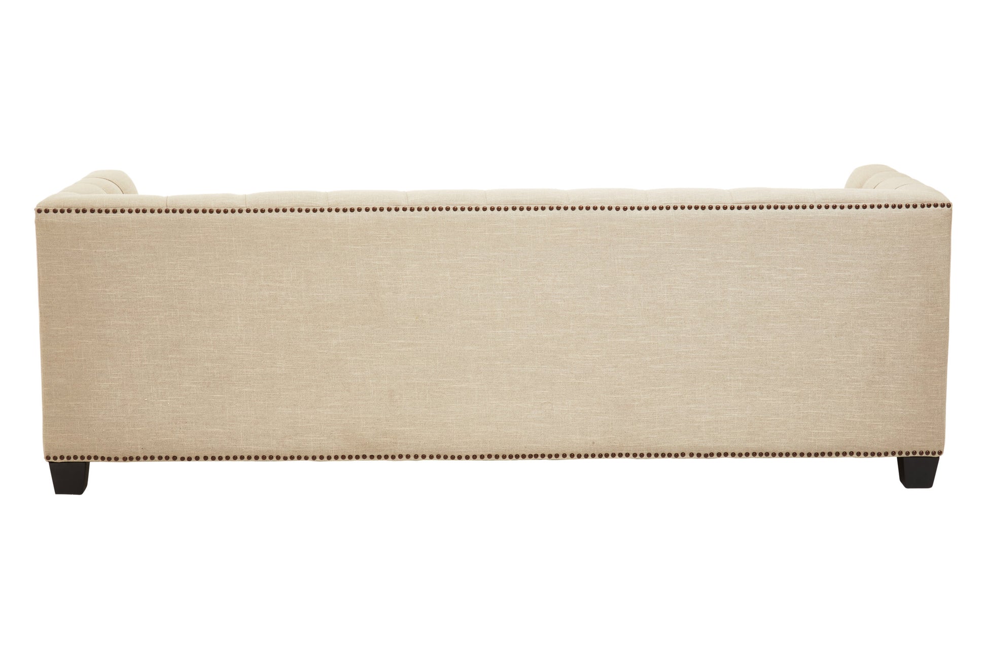 Beige bench with a textured surface on a white background