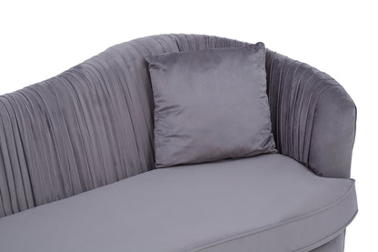 Gray sofa with a pillow on a white background