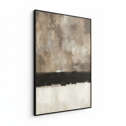 Abstract art painting with a black frame on a white background