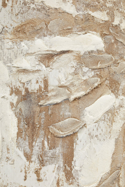 Textured beige and brown surface with abstract patterns