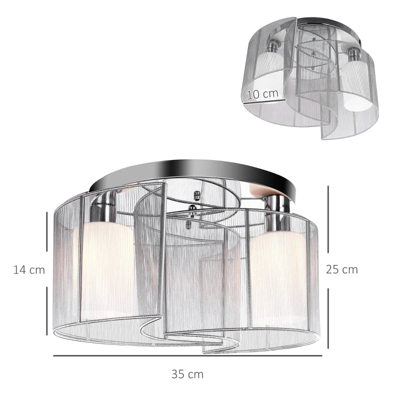 HOMCOM Nova Twin Shade Ceiling Light