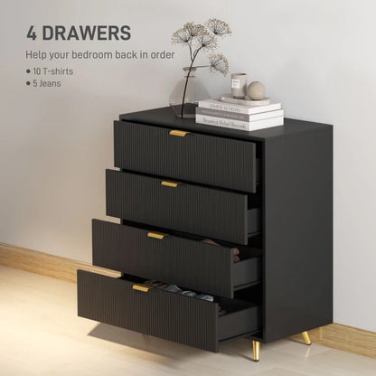 HOMCOM Elegant Four-Drawer Chest Of Drawer