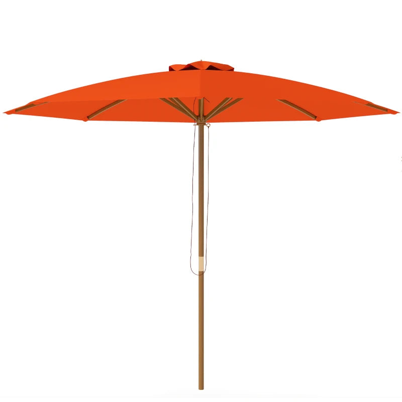 Outsunny 3m Wood Pole Parasol Umbrella