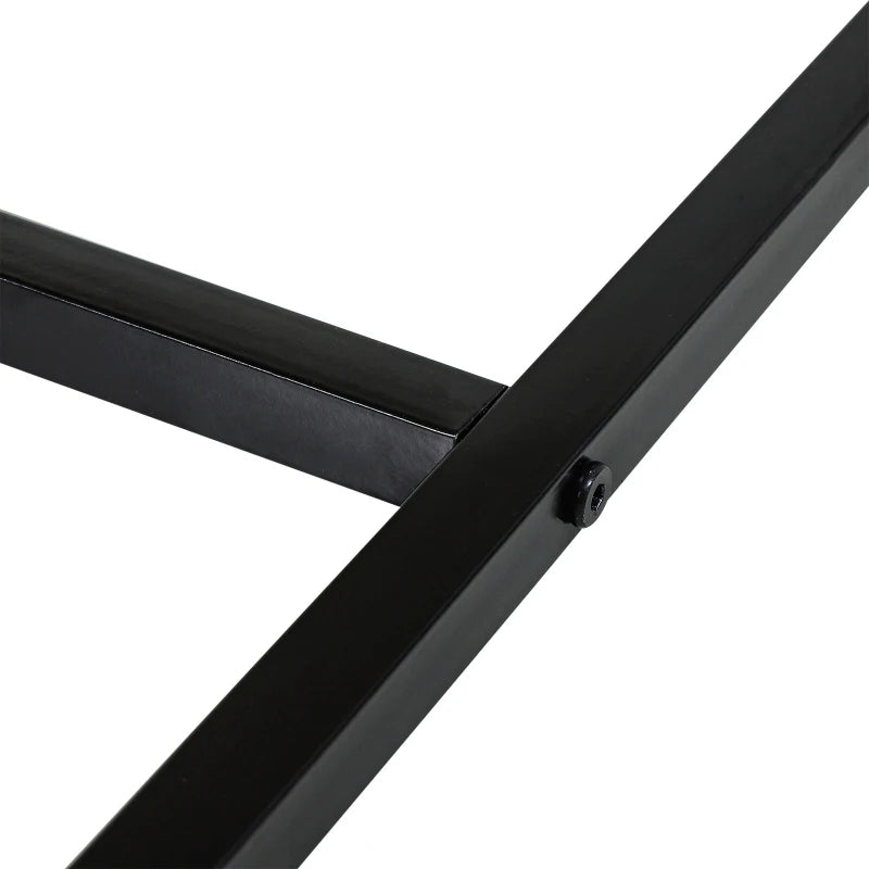 Close-up of a black metal frame on a white background