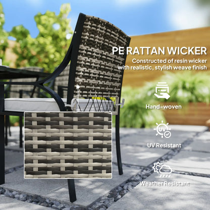 Outsunny Rattan Garden Furniture Set with Cushions