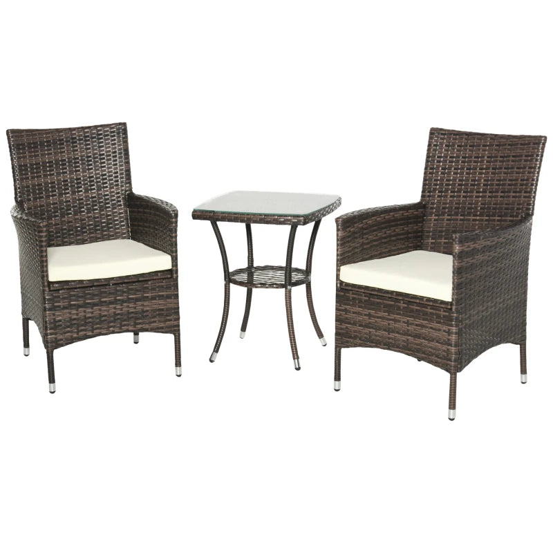 Outsunny 3 Pieces Rattan Bistro Set - LuxmeLounge - [vendor_name]