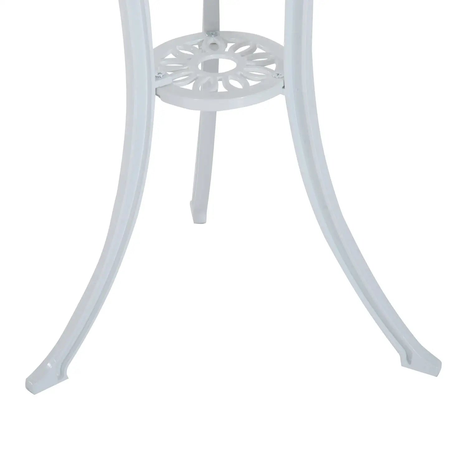 White metal chair leg on a white background