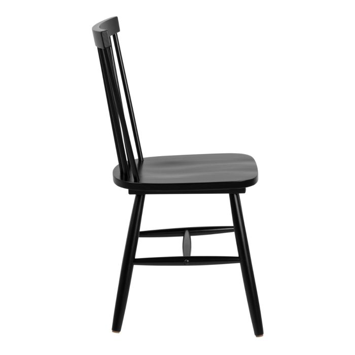 Black wooden chair on a white background