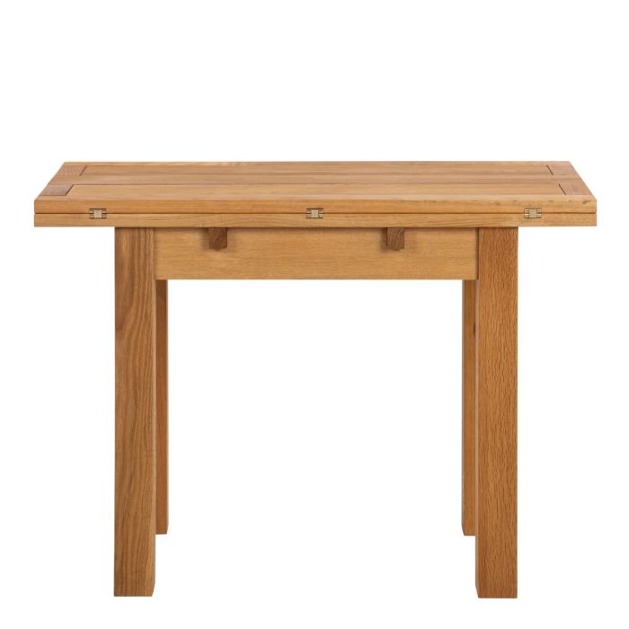 Wooden dining table on a white background