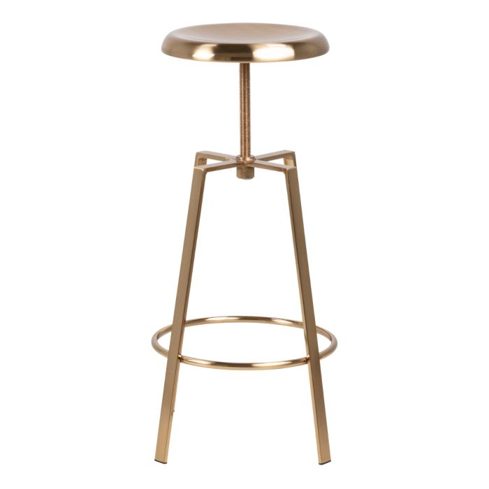 Gold metal bar stool on a white background