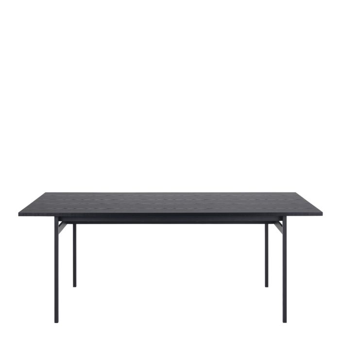 Black rectangular table on a white background