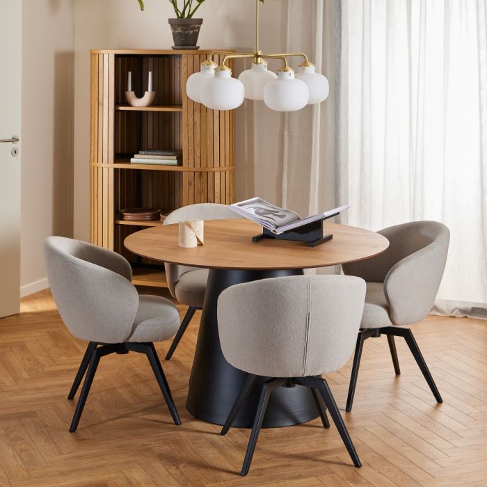 Darlene Dining Chair with Armrest and Swivel Function - LuxmeLounge - [vendor_name]