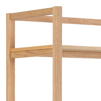 Wooden headboard with slatted design on a white background