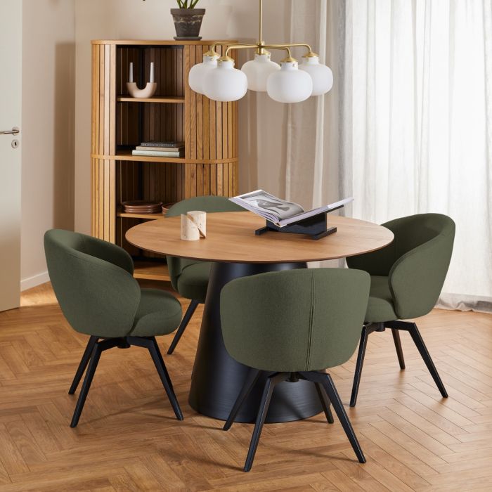Darlene Dining Chair with Armrest and Swivel Function - LuxmeLounge - [vendor_name]