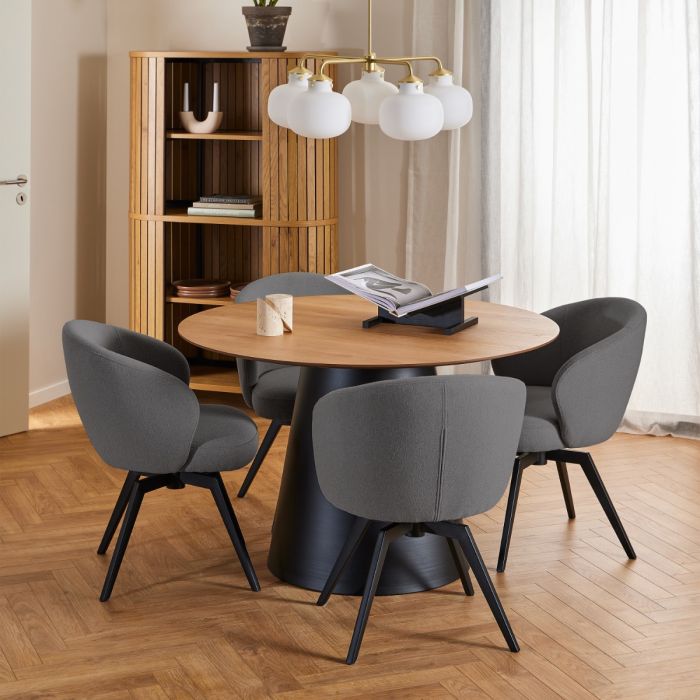 Darlene Dining Chair with Armrest and Swivel Function - LuxmeLounge - [vendor_name]