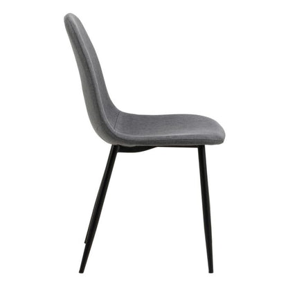 Gray chair with black legs on a white background