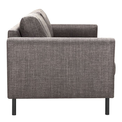 Gray upholstered chair on a white background