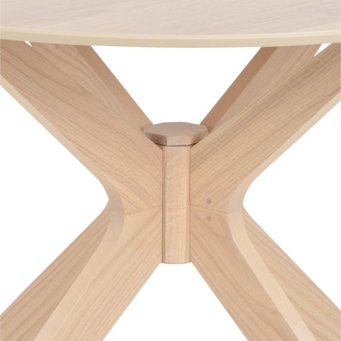 Close-up of a wooden ceiling fan with a white background