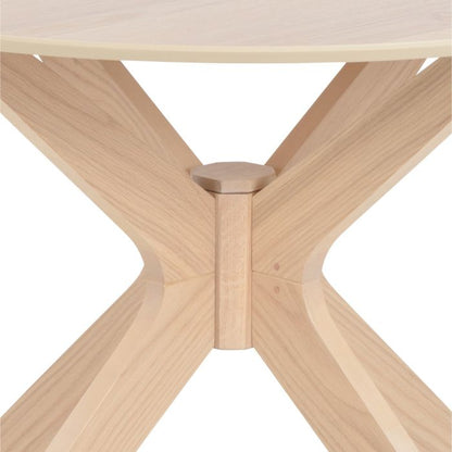 Close-up of a wooden ceiling fan with a white background