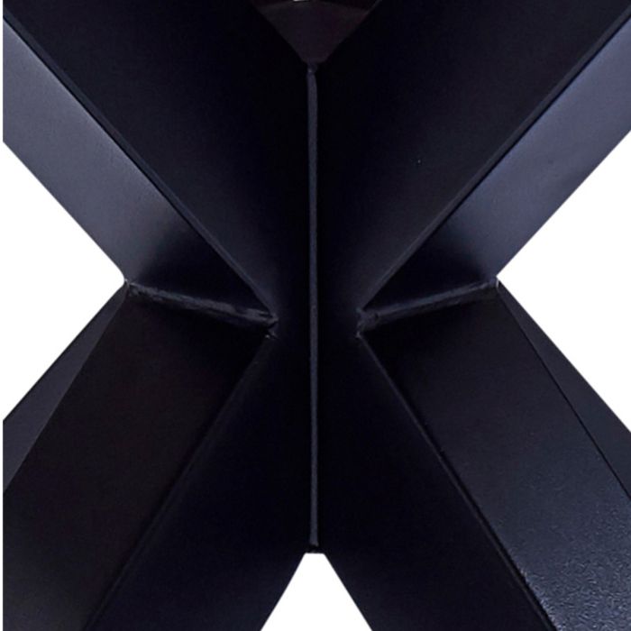 Black 'X' shape on a white background