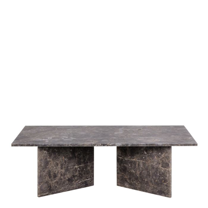 Marble coffee table with a gray veined pattern on a white background