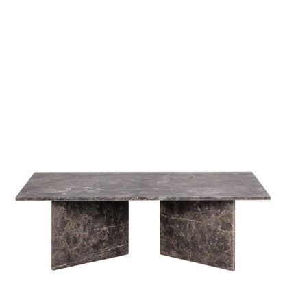 Marble coffee table with a gray veined pattern on a white background