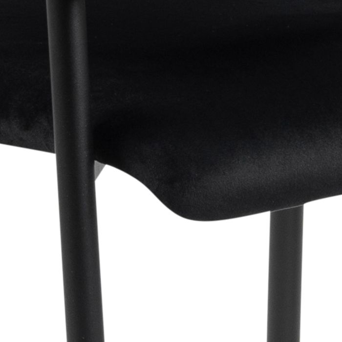 Close-up of a black chair with a white background