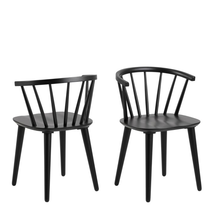 Christo Dining Table in Oak Included 6 Ida Dining Chairs in Black