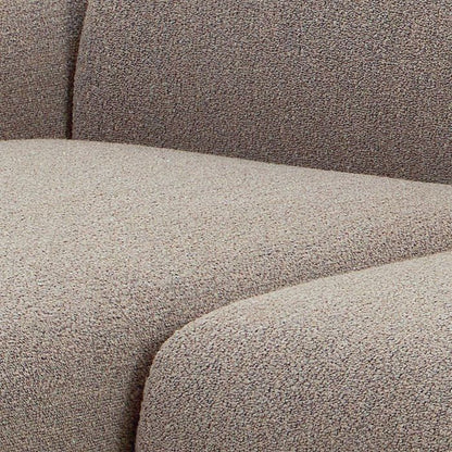 Close-up of a textured gray sofa