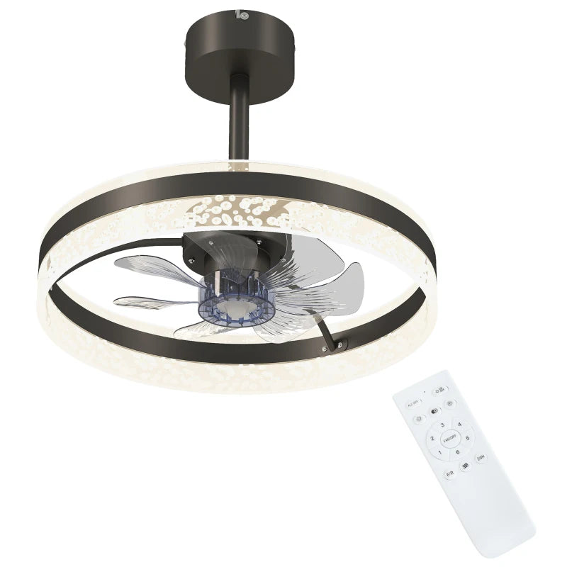 HOMCOM Ceiling Fan with LED Light and Remote